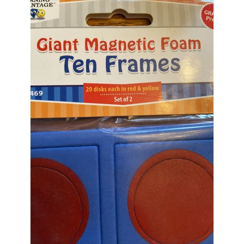Learning Advantage Giant Magnetic Foam Ten Frames Yellow & Red 5 Sets Of 2 - Picture 5 of 5